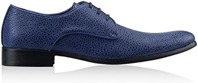 Blue Ray 40 | Formal Dress Shoes for Men Wedding Oxford Mens Derby Unique Lace-ups Colorful Designer Brogues