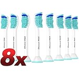 OhmniPax Cepillos de Repuesto para Philips Sonicare Cepillo de Dientes DiamondClean, EasyClean, FlexCare, HealthyWhite Paquete de 8 sonicare cabezales