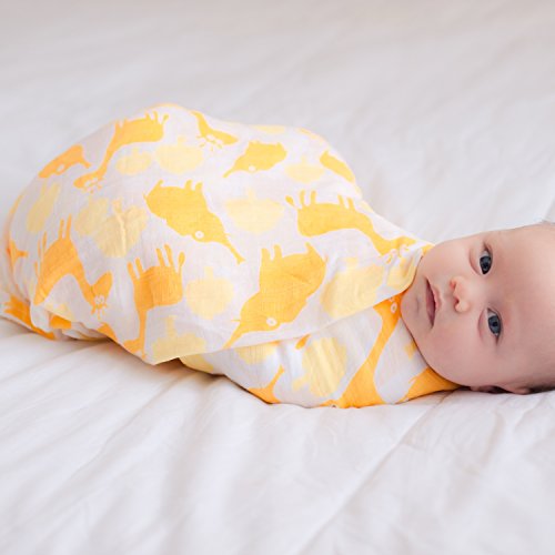 „Kunterbunte Tierchen“ Pucktücher aus Musselin 4er-Pack – Große Musselin-Puckdecken von CuddleBug, 120 cm x 120 cm – Beste Musselintuch aus weicher Baumwolle – Bestes Geschenk für werdende Eltern – Ideal fürs Kinderbett – Für Mädchen oder Jungen – 4 niedliche Motive – Garantie auf Lebenszeit! - 7
