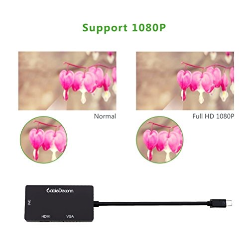 CableDeconn 3in1 Multi-Function Thunderbolt Mini Displayport to HDMI DVI VGA Adapter Konverter Kabel for Mac Book, iMac, Mac Book Air, Mac Book Pro and Mac Mini suface pro 2 3 4 - 2