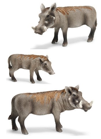 Preisvergleich Produktbild Schleich - 14611 Warzenschwein Eber, 14612 Warzenschwein Ferkel, 14613 Warzenschwein Sau - Warzenschwein Familie