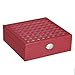 Produktbild AntCompany Verschönern Holz Schmuckschatulle Halskette Ring Speicherorganisator Große Jewel Cabinet Geschenk Fall Platz Praktisch (Farbe : Purplish red)