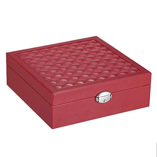 Preisvergleich Produktbild AntCompany Verschönern Holz Schmuckschatulle Halskette Ring Speicherorganisator Große Jewel Cabinet Geschenk Fall Platz Praktisch (Farbe : Purplish red)