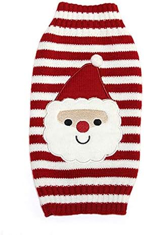 SMDARROY Red Cute Pet Puppy Cat Dog Warm Jumper Sweater Knitwear Coat Apparel Clothes Small Dog Puppy Sweater Christmas Santa Claus Costume