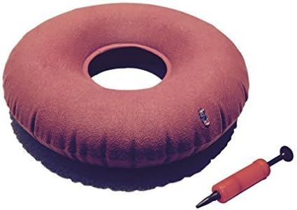 15" Inflatable Ring Cushion - Comfortable Medical Pillow for Haemorrhoid Pain, Bed Sores, Coccyx &amp; Tailbone Pain, Pilonidal Cyst, Perinea Pain, Pregnancy, Child Birth, Prostatitis and More - Great for Wheelchairs - Air Pump Included - Red by Dioud