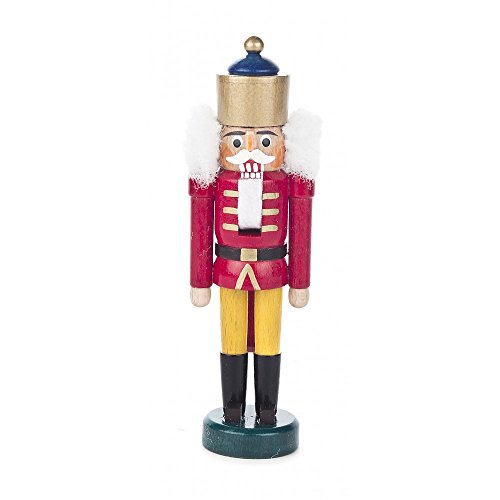 Nussknacker Figur König rot-gelb von DREGENO SEIFFEN 13,5 cm – Original erzgebirgische Handarbeit, stimmungsvolle Weihnachts-Dekoration