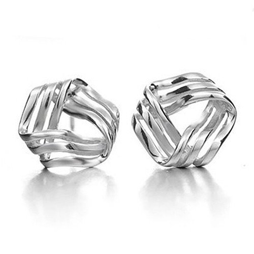 925 Sterling Silber Ohrringe Ohrstecker 3D Geographisches Muster Smart und Zart für Damen - 2