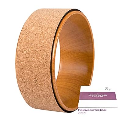 JAP Sports - Roue de Yoga - Roue Pilatus | ⌀ 33 cm | Idéal pour Le Pilates et Le Yoga | Eco Bio Cork - Bois