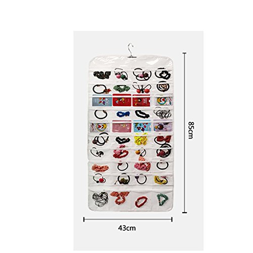 Generic Hängend 80 Taschen Schmuckaufbewahrung Schmuck Organizer – Weiß - 3