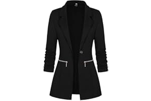 Onsoyours Blazer Donna Elegante Casual Cappotto Revers Slim Fit Ufficio Lavoro Business Blazer con 1 Bottone Corto OL Giacca Cardigan