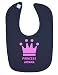 Personalised Princess Name Pink Crown Customise With Name Cute Unique Velcro Fastening Baby Bib