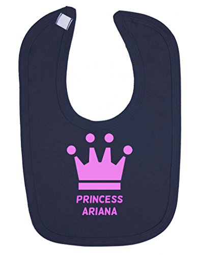 Personalised Princess Name Pink Crown Customise With Name Cute Unique Velcro Fastening Baby Bib