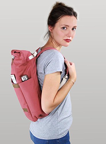 Ansvar Rucksack aus Bio Baumwoll Canvas – Altrosa – Hochwertiger Damen & Herren Vintage Tagesrucksack aus 100% nachhaltigen Materialien – Der erste Rucksack mit GOTS & Fairtrade Zertifikat - 3