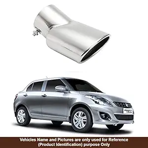 Oshotto Stainless Steel SS-009 Car Exhaust Muffler Silencer Cover Compatible with Maruti Suzuki Swift Dzire 2012-2020 (Chrome)