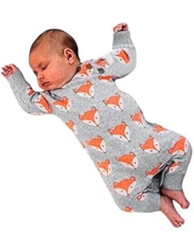 Fuibo Baby Kleidung, Nette Neugeborene Baby Mädchen Jungen Fox Print Warme Strampler Overall Kleidung