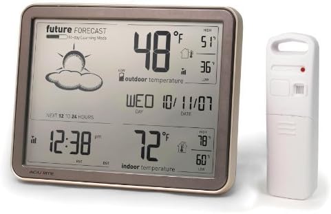 AcuRite 75077 Wireless Weather Forecaster with Remote Sensor and Atomic Clock by AcuRite
