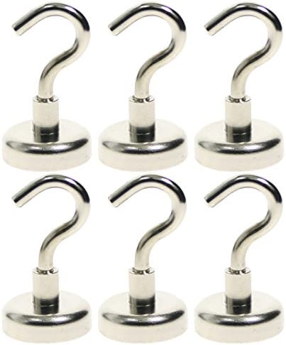 BIGTEDDY - 6pcs Super Powerful Neodymium Magnets Magnetic Hanging Hooks for Indoor / Outdoor Use