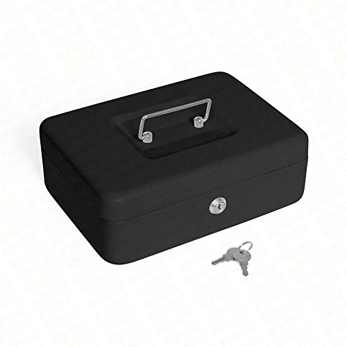 Geldkassette Sparkassette BZ-18 von Bonzus® 250x180x90 mm Kassette (schwarz)