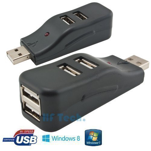 HFTEK 4 Port USB 2.0 Hub mini Verteiler Kabel USB 4 fach Laptop PC L