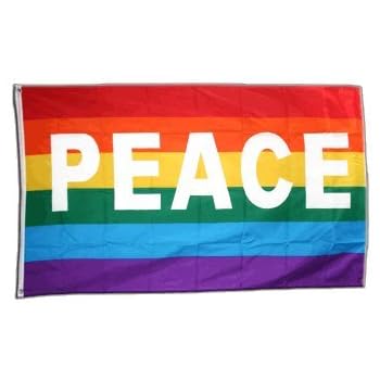 Flaggenfritze® Stockflagge Regenbogen Peace Swirl – 30 X 45 Cm, Mit 60 Cm Holzstab