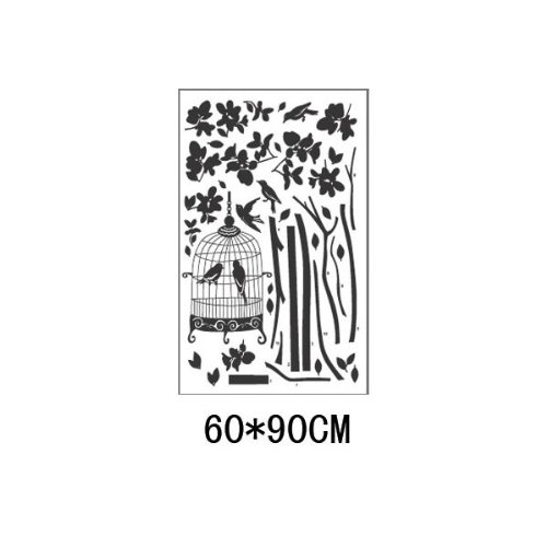 BestOfferBuy Frühling Vögel in Baum-Silhouette Wandaufkleber Abziehbild Wandtattoo - 2