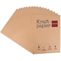 Lot De 50 Feuilles Papier Kraft A4 Marron - 200g/m² - Carton Naturel épais Pour Bricolage, Emballage, Créations