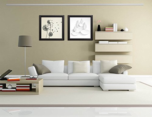 Bilderschienen Galerieschienen Bilderleiste Premium Komplett-Set 4m weiß - 7