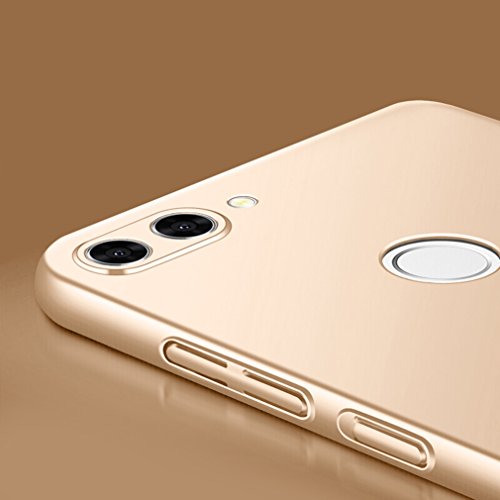 Custodia Huawei P Smart, EasyBee PC Shell Duro Case Ultra Sottile [Anti-Graffio] [Anti-Impronte] Metal texture Protezione Cover per Huawei P Smart/Enjoy 7s, Oro