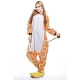 Free Fisher Damen/ Herren Schlafanzug Pyjama, Tier Kostüm, Giraffe, Gr. M (Körpergröße 160-169 CM) -