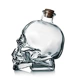 MILU CrâNe De Verre Classique Bouteille CréAtif Cristal CrâNe Vodka/Bouteille De Vin Carafe De Whisky Polyvalent (400ML)