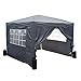 Produktbild FoxHunter wasserdicht 3 m x 3 m Pop-Up-Pavillon Festzelt Markise Partyzelt Himmel 260 g Polyester pulverbeschichtetem Stahl Rahmen 4 Gewicht Staubbeutel grau