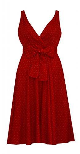 Plus Red and White Retro Rockabilly Heart Word Sarah Papworth in 1524 cm S – Retro 20 Swing Size of the Case of 12 and Instructions for Making dresses -  red - 40