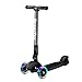 Produktbild Scooter, Banne 3 Räder, Höhenverstellbarer Faltbarer Kick Roller Tret-Roller mit PU Räder, blinkende Räder, hinter Bremse (schwarz)