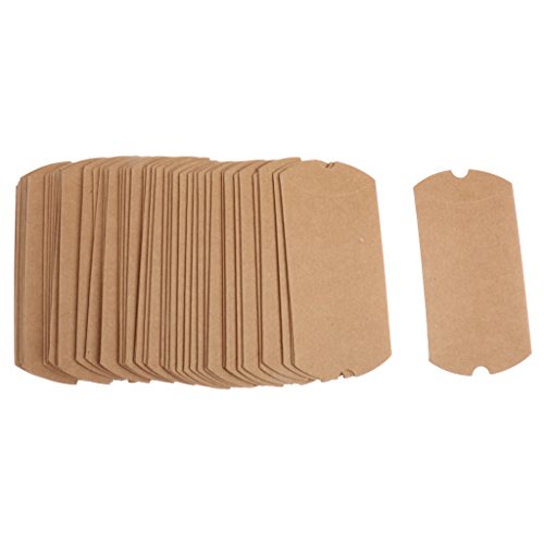 MagiDeal 50 x Kraftpapier Geschenkbox – 15 x 7.5cm – Geschenkschachtel – Kissenschachteln – Gastgeschenk - 3