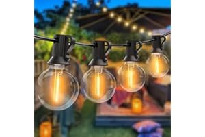 ‎WOOLMUG Woolmug Lichterkette Außen Glühbirnen, 23M Outdoor Lichterkette G40 30+3 LED Birnen Wasserdicht Led Lichterkette Garten Retro Lichterkette Decor für Innen Aussen Weihnachten Hochzeit Party Warmweiß