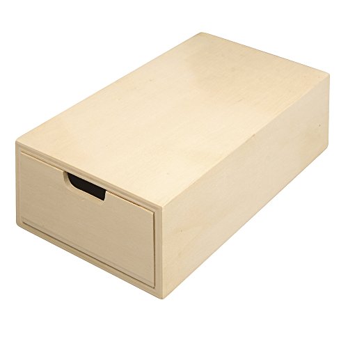 RAYHER 62601000 Holz Schatulle FSC Mix Credit, 20 x 10 x 5 cm, ausziehbares Innenfach - 2