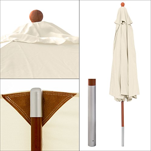 anndora® Sonnenschirm Gartenschirm 3 x 4 m eckig wasserabweisend – mit Winddach Dark Natural - 6