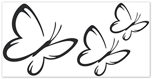 wandfabrik – Wandtattoo – 3 hochwertige Schmetterlinge (S3) in schwarz - 2