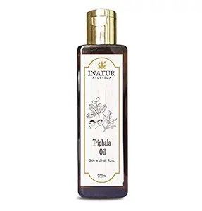 Inatur Triphala Oil I Ayurvedic Hair Oil | With Amalakiandharitaki Herbs| Rejuvenates Skin | For Healthier Hair | Moisturizes | Antioxidants And Anti-Inflammatory Properties | Natural Ingredients I For Men And Women | 200ml