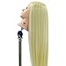 30Inch Long Smooth 100% Synthetic Blonde Hair Hairdressing Styling Head Doll Mannequin Training Head Tools Braiding Cutting Model with Clamp #613