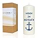 Produktbild Spruchkerze ~ Hoch im Norden / Anker ~ blau ~ 20cm ~ 680g Ø7,5cm ~ Kerze mit Spruch ~ Brenndauer ca 70 Std