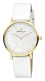 Orphelia Damen-Armbanduhr Fronte di marmo Analog Quarz Leder