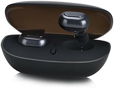 MINI Wireless Earbuds, Truly Wireless Bluetooth Headphones with Charging Case and Built-in Mic, Stereo Mini In-Ear Bluetooth Earbuds, Noise Cancelling Headset for iPhone and Android Phones (Black) (Black)