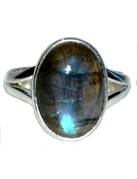 Ring Labradorit Feldspat 925 Sterling Silber echter Edelstahl handgemachter Schmuck Geschenk