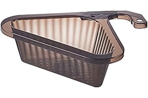 Ailovone Dreieckiger Filterkorb Abflusskorb Ecksieb Multifunktionales hängendes Spülbecken Sieb Kunststoff Küchenspüle Abflusskorb Küchenabflusskorb für Gemüse Obst, Küche Sieb (Schwarz)