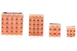 ITSTUFF Kühlkörper aus reinem Kupfer selbstklebend passive leise Kühlung mit 4 professionellen Kühlkörper für alle Raspberry Pi 4B Modelle