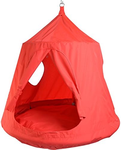 HappyPIE Waterproof Hanging Tree Hammock Tent Kids Sky Castle Paradise with LED Lights (Red)