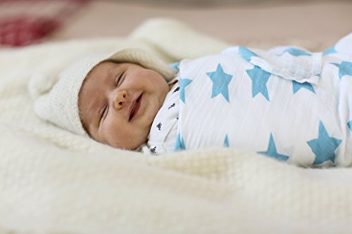 Lässig Einschlag und Mulltuch Swaddle und Burp Blanket X-large 2-er Set, Boys – 120 x 120 cm - 5