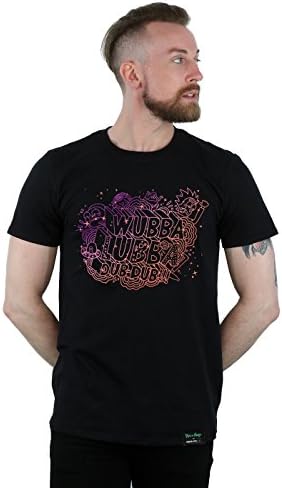 Absolute Cult Men's Rick and Morty Wubba Lubba T-Shirt Medium Black