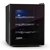 DISCRETA: Poco ruido de funcionamiento y discreta iluminación interior LED. La nevera para vino Klarstein Barolo dispone de tres inserciones de metal extraíbles y patas de apoyo ajustables para que no cojee.